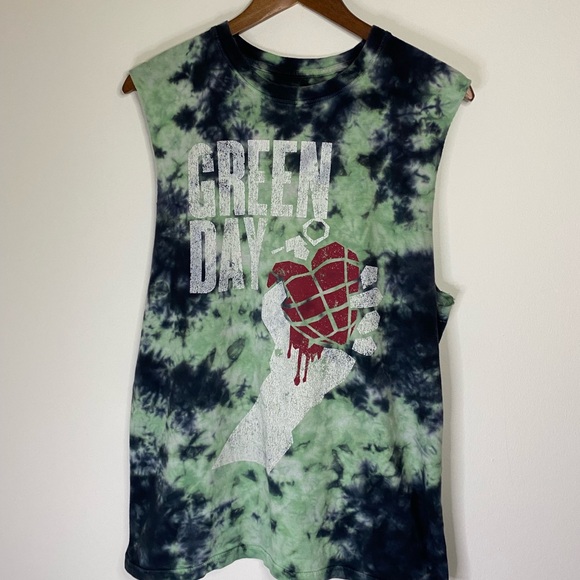 Green Day Other - Green Day Tie Dye Muscle Tank Unisex